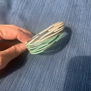 New Mint Green and White Magnetic Bracelet